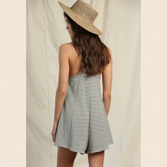 New!! Striped Racerback Oversized Romper - Picture 3 of 9